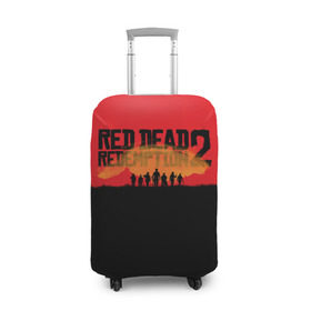 Чехол для чемодана 3D с принтом Red Dead Redemption 2 в Санкт-Петербурге, 86% полиэфир, 14% спандекс | двустороннее нанесение принта, прорези для ручек и колес | rdr | rdr2 | red dead redemption 2 | rockstar | дикий запад | ковбои