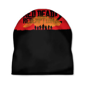 Шапка 3D с принтом Red Dead Redemption 2 в Санкт-Петербурге, 100% полиэстер | универсальный размер, печать по всей поверхности изделия | rdr | rdr2 | red dead redemption 2 | rockstar | дикий запад | ковбои