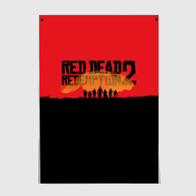 Постер с принтом Red Dead Redemption 2 в Санкт-Петербурге, 100% бумага
 | бумага, плотность 150 мг. Матовая, но за счет высокого коэффициента гладкости имеет небольшой блеск и дает на свету блики, но в отличии от глянцевой бумаги не покрыта лаком | rdr | rdr2 | red dead redemption 2 | rockstar | дикий запад | ковбои