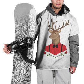 Накидка на куртку 3D с принтом Christmas Deer в Санкт-Петербурге, 100% полиэстер |  | new year | олень | рождество | роза | снег | узор