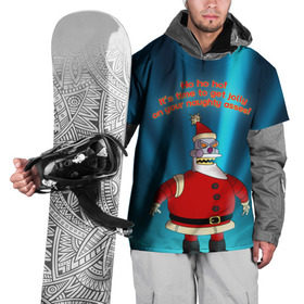Накидка на куртку 3D с принтом Робот Санта в Санкт-Петербурге, 100% полиэстер |  | futurama | зима | мультфильм | новый год | рождество | футурама