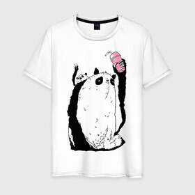 Мужская футболка хлопок с принтом panda в Санкт-Петербурге, 100% хлопок | прямой крой, круглый вырез горловины, длина до линии бедер, слегка спущенное плечо. | dd | drop dead | dropdead | milk | milkshake | panda | tmblr | tumbler