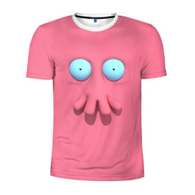 Мужская футболка 3D спортивная с принтом Доктор Зойдберг в Санкт-Петербурге, 100% полиэстер с улучшенными характеристиками | приталенный силуэт, круглая горловина, широкие плечи, сужается к линии бедра | будущее | врач | краб | лицо | розовый | фантастика | футурама | щупальца