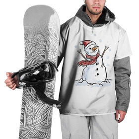 Накидка на куртку 3D с принтом Снеговик в Санкт-Петербурге, 100% полиэстер |  | happy new year | new year | santa claus | дед мороз | дедушка мороз | новый год | санта клаус | снеговик