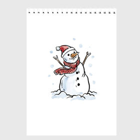 Скетчбук с принтом Снеговик в Санкт-Петербурге, 100% бумага
 | 48 листов, плотность листов — 100 г/м2, плотность картонной обложки — 250 г/м2. Листы скреплены сверху удобной пружинной спиралью | happy new year | new year | santa claus | дед мороз | дедушка мороз | новый год | санта клаус | снеговик