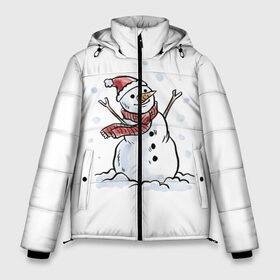 Мужская зимняя куртка 3D с принтом Снеговик в Санкт-Петербурге, верх — 100% полиэстер; подкладка — 100% полиэстер; утеплитель — 100% полиэстер | длина ниже бедра, свободный силуэт Оверсайз. Есть воротник-стойка, отстегивающийся капюшон и ветрозащитная планка. 

Боковые карманы с листочкой на кнопках и внутренний карман на молнии. | happy new year | new year | santa claus | дед мороз | дедушка мороз | новый год | санта клаус | снеговик