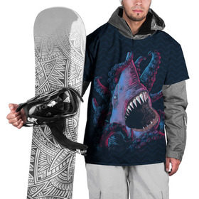 Накидка на куртку 3D с принтом Underwater Fight в Санкт-Петербурге, 100% полиэстер |  | акула | осьминог