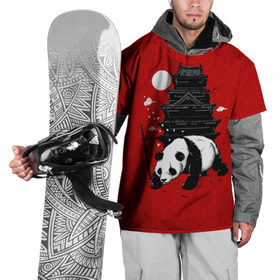 Накидка на куртку 3D с принтом Panda Warrior в Санкт-Петербурге, 100% полиэстер |  | japan | panda | панда