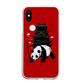 Чехол для iPhone XS Max матовый с принтом Panda Warrior в Санкт-Петербурге, Силикон | Область печати: задняя сторона чехла, без боковых панелей | japan | panda | панда