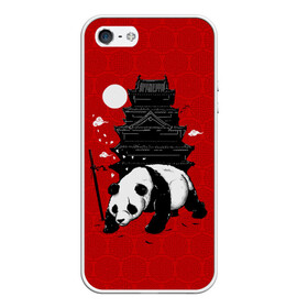 Чехол для iPhone 5/5S матовый с принтом Panda Warrior в Санкт-Петербурге, Силикон | Область печати: задняя сторона чехла, без боковых панелей | japan | panda | панда