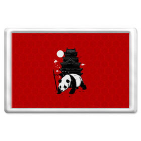 Магнит 45*70 с принтом Panda Warrior в Санкт-Петербурге, Пластик | Размер: 78*52 мм; Размер печати: 70*45 | japan | panda | панда
