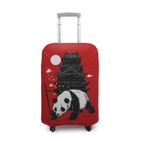 Чехол для чемодана 3D с принтом Panda Warrior в Санкт-Петербурге, 86% полиэфир, 14% спандекс | двустороннее нанесение принта, прорези для ручек и колес | japan | panda | панда