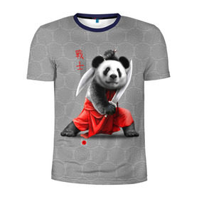 Мужская футболка 3D спортивная с принтом Master Panda в Санкт-Петербурге, 100% полиэстер с улучшенными характеристиками | приталенный силуэт, круглая горловина, широкие плечи, сужается к линии бедра | Тематика изображения на принте: ninja | panda | ниндзя | панда
