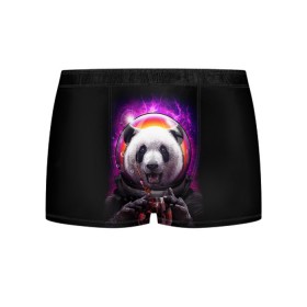 Мужские трусы 3D с принтом Panda Cosmonaut в Санкт-Петербурге, 50% хлопок, 50% полиэстер | классическая посадка, на поясе мягкая тканевая резинка | bear | galaxy | panda | space | star | астронавт | галактика | звезда | космонавт | космос | медведь | панда