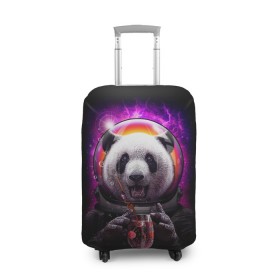 Чехол для чемодана 3D с принтом Panda Cosmonaut в Санкт-Петербурге, 86% полиэфир, 14% спандекс | двустороннее нанесение принта, прорези для ручек и колес | Тематика изображения на принте: bear | galaxy | panda | space | star | астронавт | галактика | звезда | космонавт | космос | медведь | панда