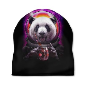 Шапка 3D с принтом Panda Cosmonaut в Санкт-Петербурге, 100% полиэстер | универсальный размер, печать по всей поверхности изделия | Тематика изображения на принте: bear | galaxy | panda | space | star | астронавт | галактика | звезда | космонавт | космос | медведь | панда