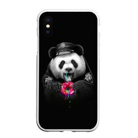 Чехол для iPhone XS Max матовый с принтом Donut Panda в Санкт-Петербурге, Силикон | Область печати: задняя сторона чехла, без боковых панелей | bear | donut | panda | police | коп | медведь | панда | пончик