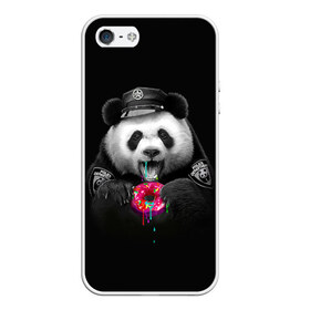 Чехол для iPhone 5/5S матовый с принтом Donut Panda в Санкт-Петербурге, Силикон | Область печати: задняя сторона чехла, без боковых панелей | bear | donut | panda | police | коп | медведь | панда | пончик