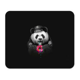 Коврик прямоугольный с принтом Donut Panda в Санкт-Петербурге, натуральный каучук | размер 230 х 185 мм; запечатка лицевой стороны | Тематика изображения на принте: bear | donut | panda | police | коп | медведь | панда | пончик