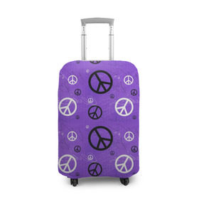 Чехол для чемодана 3D с принтом Peace в Санкт-Петербурге, 86% полиэфир, 14% спандекс | двустороннее нанесение принта, прорези для ручек и колес | abstract | hippie | hipster | swag | tie dye | абстракция | свэг | текстура | хиппи | хипстер