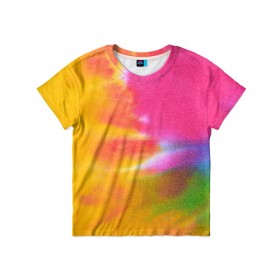 Детская футболка 3D с принтом Knitting в Санкт-Петербурге, 100% гипоаллергенный полиэфир | прямой крой, круглый вырез горловины, длина до линии бедер, чуть спущенное плечо, ткань немного тянется | abstract | hippie | hipster | swag | tie dye | абстракция | свэг | текстура | хиппи | хипстер