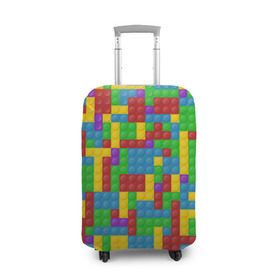 Чехол для чемодана 3D с принтом Лего в Санкт-Петербурге, 86% полиэфир, 14% спандекс | двустороннее нанесение принта, прорези для ручек и колес | дети | конструктор | лего