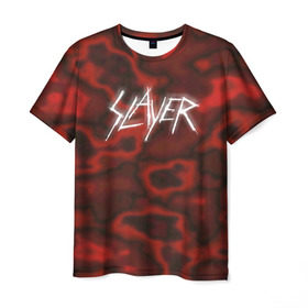 Мужская футболка 3D с принтом Slayer texture в Санкт-Петербурге, 100% полиэфир | прямой крой, круглый вырез горловины, длина до линии бедер | 