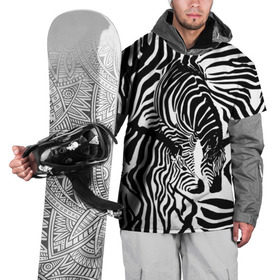 Накидка на куртку 3D с принтом Зебра в Санкт-Петербурге, 100% полиэстер |  | Тематика изображения на принте: дикое | животное | зебра | камуфляж | лошадь | маскировка | полосы | текстура | фон | черно белые