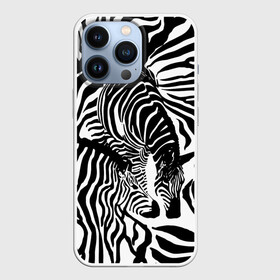 Чехол для iPhone 13 Pro с принтом Зебра в Санкт-Петербурге,  |  | дикое | животное | зебра | камуфляж | лошадь | маскировка | полосы | текстура | фон | черно белые