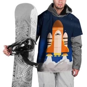 Накидка на куртку 3D с принтом Космический корабль в Санкт-Петербурге, 100% полиэстер |  | вселенная | галактика | звёзды | космический полёт | космос | созвездие