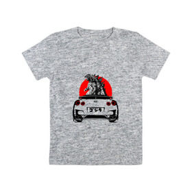 Детская футболка хлопок с принтом GT-R в Санкт-Петербурге, 100% хлопок | круглый вырез горловины, полуприлегающий силуэт, длина до линии бедер | camo | godzilla | gtr | nissan | power | race | tuning
