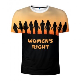 Мужская футболка 3D спортивная с принтом Женщины правы в Санкт-Петербурге, 100% полиэстер с улучшенными характеристиками | приталенный силуэт, круглая горловина, широкие плечи, сужается к линии бедра | восход | девушка | женщина | закат | лучшие | пафосные | прикольные надписи | самые | силуэт