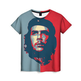 Женская футболка 3D с принтом Che Guevara в Санкт-Петербурге, 100% полиэфир ( синтетическое хлопкоподобное полотно) | прямой крой, круглый вырез горловины, длина до линии бедер | че гевара