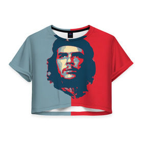 Женская футболка 3D укороченная с принтом Che Guevara в Санкт-Петербурге, 100% полиэстер | круглая горловина, длина футболки до линии талии, рукава с отворотами | че гевара