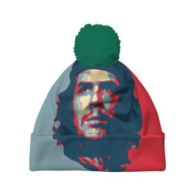 Шапка 3D c помпоном с принтом Che Guevara в Санкт-Петербурге, 100% полиэстер | универсальный размер, печать по всей поверхности изделия | че гевара