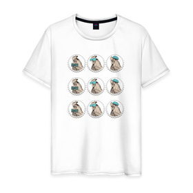 Мужская футболка хлопок с принтом Ассорти из петушков 2017 в Санкт-Петербурге, 100% хлопок | прямой крой, круглый вырез горловины, длина до линии бедер, слегка спущенное плечо. | 