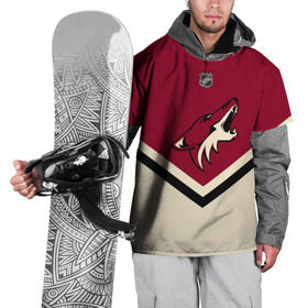 Накидка на куртку 3D с принтом Arizona Coyotes в Санкт-Петербурге, 100% полиэстер |  | Тематика изображения на принте: america | canada | hockey | nhl | usa | америка | аризона | канада | койотис | лед | нхл | сша | хоккей