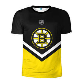 Мужская футболка 3D спортивная с принтом Boston Bruins в Санкт-Петербурге, 100% полиэстер с улучшенными характеристиками | приталенный силуэт, круглая горловина, широкие плечи, сужается к линии бедра | Тематика изображения на принте: america | canada | hockey | nhl | usa | америка | бостон | брюинз | канада | лед | нхл | сша | хоккей