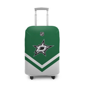 Чехол для чемодана 3D с принтом Dallas Stars в Санкт-Петербурге, 86% полиэфир, 14% спандекс | двустороннее нанесение принта, прорези для ручек и колес | america | canada | hockey | nhl | usa | америка | даллас | канада | лед | нхл | старз | сша | хоккей