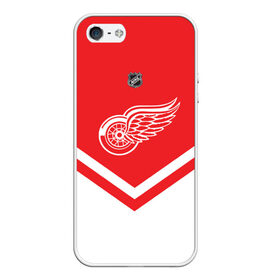 Чехол для iPhone 5/5S матовый с принтом Detroit Red Wings в Санкт-Петербурге, Силикон | Область печати: задняя сторона чехла, без боковых панелей | america | canada | hockey | nhl | usa | америка | детройт | канада | лед | нхл | ред | сша | уингз | хоккей