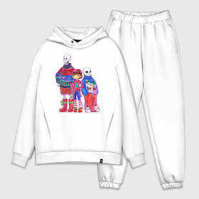 Мужской костюм хлопок OVERSIZE с принтом Sans and papyrus christmas в Санкт-Петербурге,  |  | christmas | papyrus | sans | sans and papyrus | undertale | новый год