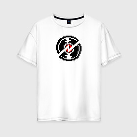 Женская футболка хлопок Oversize с принтом Dave Striders logo в Санкт-Петербурге, 100% хлопок | свободный крой, круглый ворот, спущенный рукав, длина до линии бедер
 | homestuck | strider | t shirt_logo | дейв_страйдер | страйдер | хоумстак
