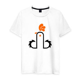 Мужская футболка хлопок с принтом Петух в Санкт-Петербурге, 100% хлопок | прямой крой, круглый вырез горловины, длина до линии бедер, слегка спущенное плечо. | китай | петух | россия