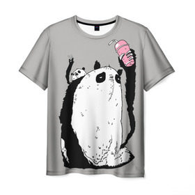 Мужская футболка 3D с принтом panda в Санкт-Петербурге, 100% полиэфир | прямой крой, круглый вырез горловины, длина до линии бедер | dd | drop dead | dropdead | panda