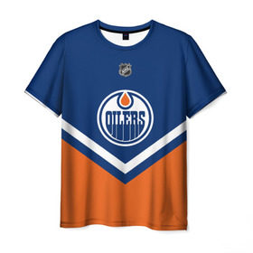 Мужская футболка 3D с принтом Edmonton Oilers в Санкт-Петербурге, 100% полиэфир | прямой крой, круглый вырез горловины, длина до линии бедер | Тематика изображения на принте: america | canada | hockey | nhl | usa | америка | детройт | канада | лед | нхл | ойлерз | сша | хоккей | эдмонтон