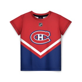Детская футболка 3D с принтом Montreal Canadiens в Санкт-Петербурге, 100% гипоаллергенный полиэфир | прямой крой, круглый вырез горловины, длина до линии бедер, чуть спущенное плечо, ткань немного тянется | america | canada | hockey | nhl | usa | америка | канада | канадиенс | лед | монреаль | нхл | сша | хоккей