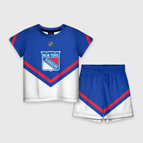 Детский костюм с шортами 3D с принтом New York Rangers в Санкт-Петербурге,  |  | america | canada | hockey | nhl | usa | америка | канада | лед | нхл | нью йорк | рейнджерс | сша | хоккей