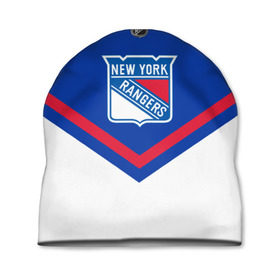 Шапка 3D с принтом New York Rangers в Санкт-Петербурге, 100% полиэстер | универсальный размер, печать по всей поверхности изделия | Тематика изображения на принте: america | canada | hockey | nhl | usa | америка | канада | лед | нхл | нью йорк | рейнджерс | сша | хоккей