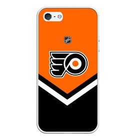 Чехол для iPhone 5/5S матовый с принтом Philadelphia Flyers в Санкт-Петербурге, Силикон | Область печати: задняя сторона чехла, без боковых панелей | america | canada | hockey | nhl | usa | америка | канада | лед | нхл | сша | филадельфия | флайерз | хоккей