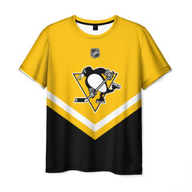 Мужская футболка 3D с принтом Pittsburgh Penguins в Санкт-Петербурге, 100% полиэфир | прямой крой, круглый вырез горловины, длина до линии бедер | america | canada | hockey | nhl | usa | америка | канада | лед | нхл | пингвинз | питтсбург | сша | хоккей